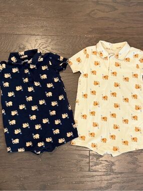 Amazon Essentials Sofia Grainge Baby Boy Elephant Polo Romper 2 Pack 24M